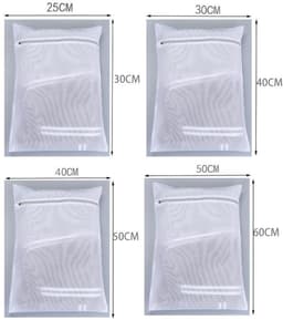 Waszakken – 2 stuks– XL-50*60cm – Waszakken van mesh – Beschermzak – Wasbeschermzak – Beschermzakken voor kleding – Herbruikbaar – Vormbehoudende bescherming – Geschikt voor fijne was, lingerie, nachtkleding, sokken, enz. — thumbnail 2