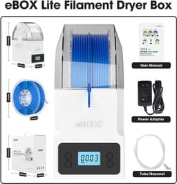 Filament Droogbox - 3D Print Opslag - 3D Printen Verbeteren - Gepersonaliseerde Instellingen - 27 cm breed - Transparant — thumbnail 3