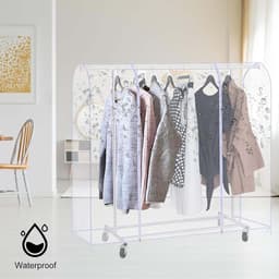 Kledingstand met Transparante Beschermhoes van 180 cm, Waterdicht en Beschermt Kleding tegen Zon en Stof — thumbnail 4