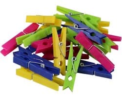 Mini Knijpers - Kleine Waslijntjes - Dingen Drogen - Speciale Afmetingen - 20 Stuks - Sparkling Wit
