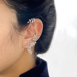 bladeren oor manchet oorbellen goud zirkoon blad Wrap Crawler Oorbellen Cz Full Ear Oorbellen Geen Piercing Kristal Oorbellen Sieraden voor Vrouwen en Meisjes Dierenoorbellen — thumbnail 5