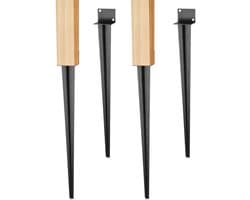 Paaldragers om in te slaan - Bodemhuls Anker - Tuinconstructies Verankeren - Versterkte L-vormige Steun - 55 x 700 mm
