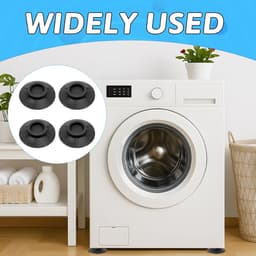 Wasmachine verhoger - Trillingsdempers Wasmachine & Droger - Wasmachine voetjes - Zwart - wasmachinevoetjes - meubelvoeten - verhogingsblokken - wasmachine trillingsdemper - Meubelverhogers - Trillingsdempende Wasmachine Voetjes - wasmachine sokkel — thumbnail 2