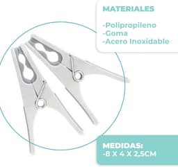Wasknijpers - Kledingklemmen - Kleding Ophangen - Gevoerde Klemmen - Pak 12 stuks - Grijs — thumbnail 5