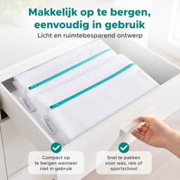 Living Direct Waszak XXL set 2 stuks Waszakjes met Rits - Extra Grote Waszakken voor Beddengoed, Dekbedovertrekken, Hoeslakens, Gordijnen en Jassen - Waszak Groot - Laundry Bag - Wasnetten — thumbnail 4