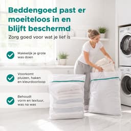 Living Direct Waszak XXL set 2 stuks Waszakjes met Rits - Extra Grote Waszakken voor Beddengoed, Dekbedovertrekken, Hoeslakens, Gordijnen en Jassen - Waszak Groot - Laundry Bag - Wasnetten — thumbnail 2