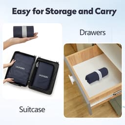 Dailygoods- Waszak Set van 2 - Waterdichte Reiswaszakken - Opvouwbare Vuile Waszak - 45 x 60 cm / 35 x 55 cm - Handig voor Onderweg - Ruimtebesparend Ontwerp - Waszakken — thumbnail 2
