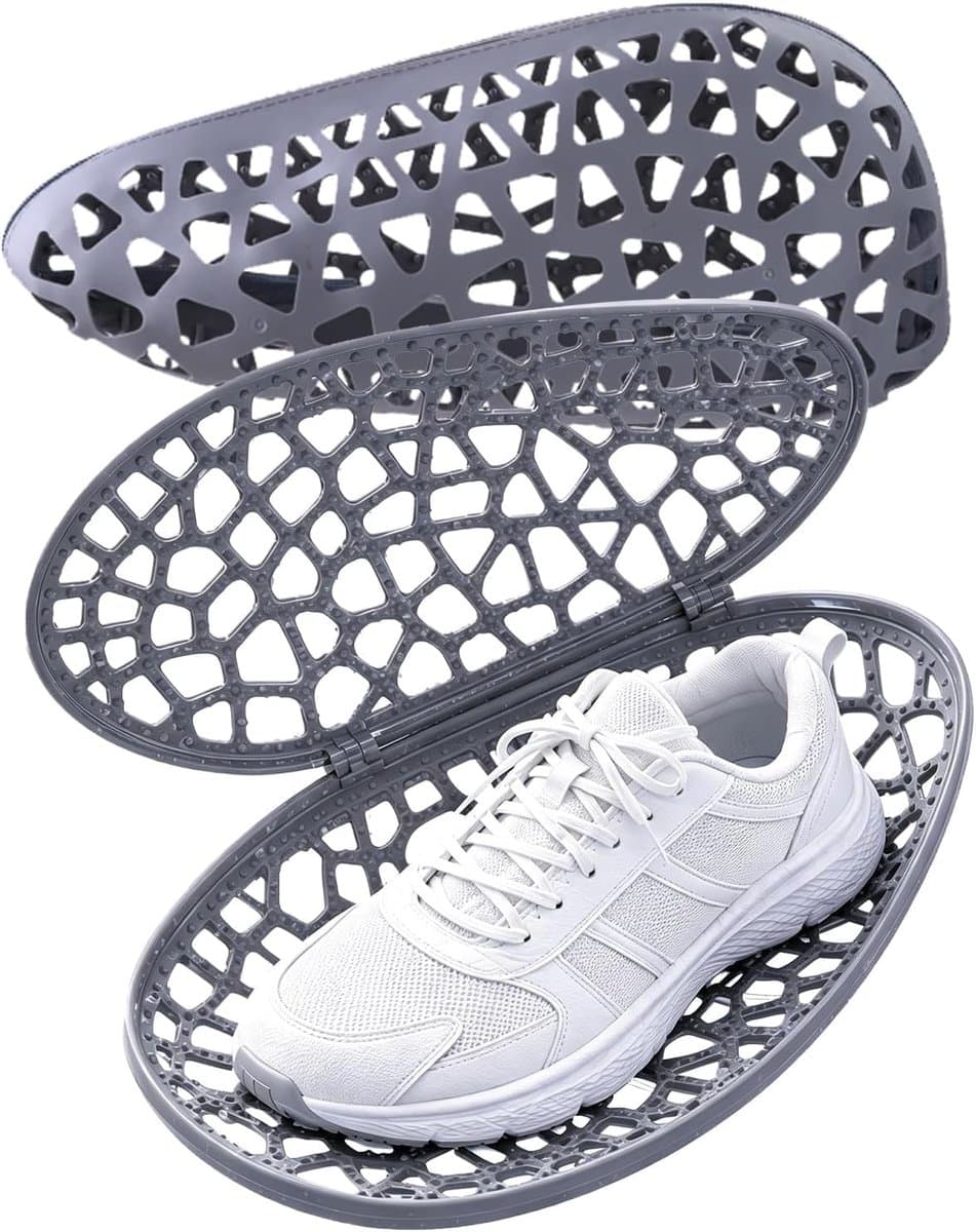 KZQ 2-delige wasmachine schoenenzak - Beschermt sneakers tijdens het wassen - Opvouwbaar en herbruikbaar - Geschikt voor alle wasmachines - Grijs — afbeelding 1