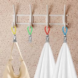 20 stuks handdoekclips van kunststof en verchroomd metaal, handdoekclips om op te hangen, clips voor het ophangen van handdoeken, lushangers, hangers voor pannenlappen en theedoeken — thumbnail 3