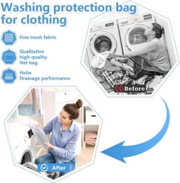 SnelShoppen - Waszakken voor wasmachine, 2 stuks, wasnet met roze ritssluiting, ideaal voor reizen, opbergen, organisatiezak voor trui, overhemden, on — thumbnail 4