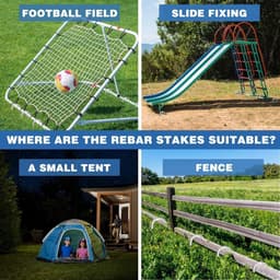 SnelShoppen - 8 Stuks Sterke Grondpinnen 40cm - Galvanized Stalen Grondankers met J-Haak - Roestvrij - Ideaal voor Camping, Tenten, Trampolines, Awnin — thumbnail 4
