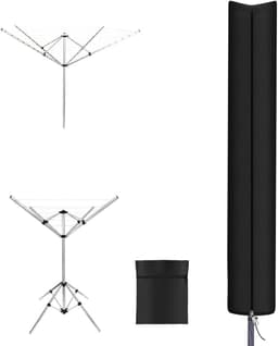SnelShoppen - Swivel Clothesline Cover - Waterdichte Bescherming voor Rotatieve Waslijnen - Universele Maat 165x15x15cm - Met Rits en Trekkoord - Tuin — thumbnail 1
