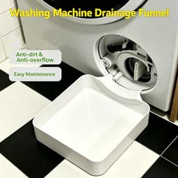 Lekbak wasmachine - 17,8 ×17,8cm - Lekbak voor Wasmachine en Vaatwasser - Vloerbescherming tegen waterschade - Gemakkelijk afspoelen en afvegen - universele - Eenvoudige installatie zonder gereedschap - wateropvangbak voor kelder, woning, camper — thumbnail 4
