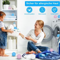 SnelShoppen - Wasbal voor Wasmachine, Set van 6 Herbruikbare Droogballen, Tumble Dryer Droogballen voor Thuis, Kleding en Schoonmaken, Ideaal voor Was — thumbnail 2