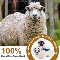 SnelShoppen - Set van 6 Ecologische Wasballen Wol, Natuurlijke Droogballen voor Wasdroger, Verminder Droogtijd tot 40%, Geschikt voor Donsjacks en Kat — thumbnail 5