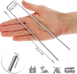 SnelShoppen - 100x Grondankers van Gecoat Staal - Robuuste Grondspikes voor het Bevestigen van Onkruiddoek, Folies en Tuinaccessoires - Ideaal voor Tu — thumbnail 2