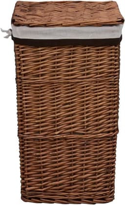 Wasmand – Wasbox – Wassorteerder – Opbergmand – Waszak – Handgevlochten Wilgentakken – Ruime Inhoud 43x34x57,5 cm — thumbnail 1