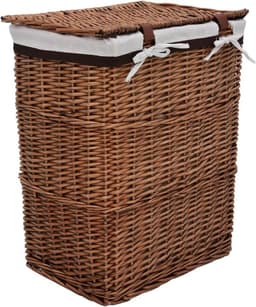Wasmand – Wasbox – Wassorteerder – Opbergmand – Waszak – Handgevlochten Wilgentakken – Ruime Inhoud 43x34x57,5 cm — thumbnail 5