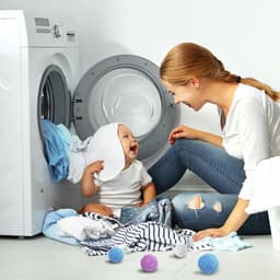 SnelShoppen - Set van 6 Herbruikbare Droogballen, Wasballen voor Wasmachine, Tumble Dryer, Milieuvriendelijk en Duurzaam, Drooghulp voor Efficiënt Dro — thumbnail 3