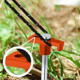 Tentankerset voor vloerbevestiging - 12 stuks 25 cm grondankers van staal - oranje - stabiliteit voor tenten op harde ondergronden. — thumbnail 3