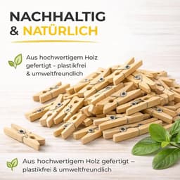 SnelShoppen - 100 Mini Houten Klemmen 25 mm, Mini Wasknijpers, Duurzaam Hout, Ideaal voor Fotowanden, DIY Projecten, Kleine Klemmetjes, Natuurlijke De — thumbnail 4
