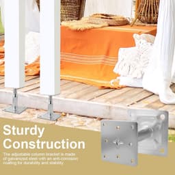 SnelShoppen - Verstelbare Verhoogde Polen Voetsteunen - 4 Stuks Gegalvaniseerde Steunen voor Pergola's, Luifels en Balkons - Hoogte Aanpasbaar 100-150 — thumbnail 2