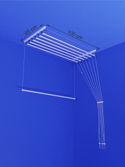 Heavy-duty Ruimtebesparend Plafond Wasrek - 7 stangen elk 100 cm lang — thumbnail 1