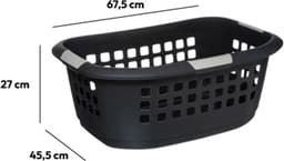 5Five Wasmand extra groot - antraciet - kunststof - 51 liter - 67 x 47 x 27 cm — thumbnail 4