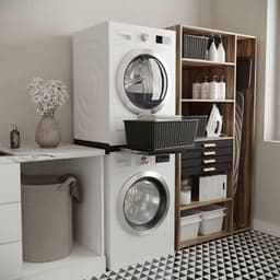 Wasophoogte® Tussenstuk wasmachine droger - Stapelkit wasmachine droger - Tussenkader - Geschikt voor elk type - Zwart — thumbnail 5