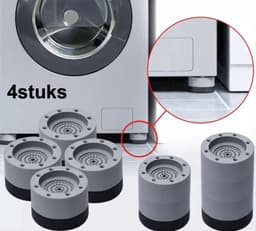 ***Schokdempers - Schok demper - Wasmachine - Dempers - Trillende Wasmachine - Anti schok - Demping - Set van 4 stuks - Grijs - Extra dik - Voetjes wasmachine - van Heble® *** — thumbnail 4
