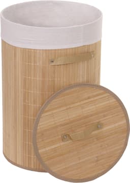 Wasmand MCW-C21, Wasbox Wasbox Wasbox, bamboe rond 59x35cm 50l ~ natuurlijke kleur — thumbnail 2