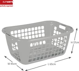 Sunware - Basic wasmand 65cm laag grijs - Set van 2 — thumbnail 2
