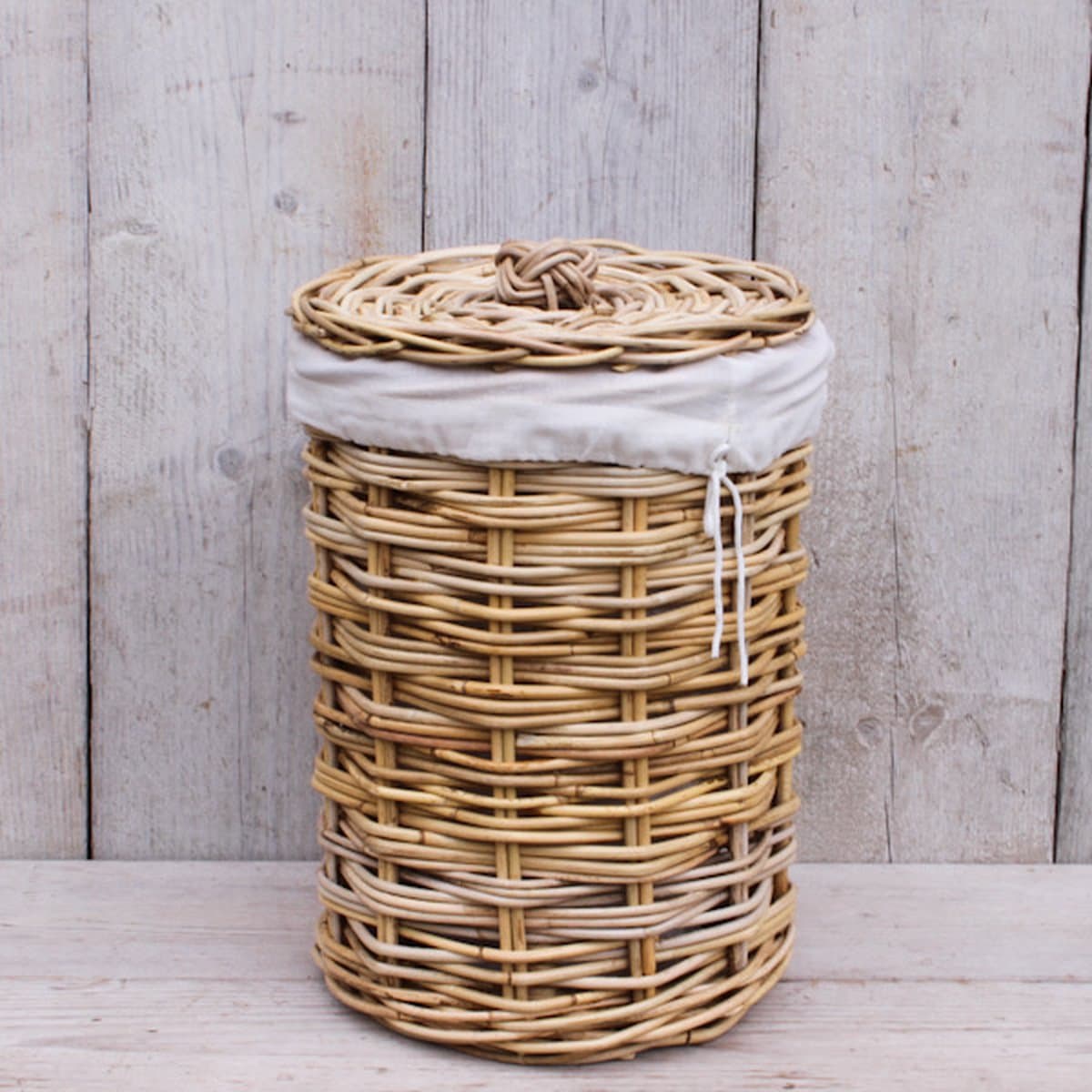 Migo Styling - Kleine mand rond - Met binnenzak - Naturel - Rotan - Riet - Dia 28 cm - Toilet - Badkamer — afbeelding 1