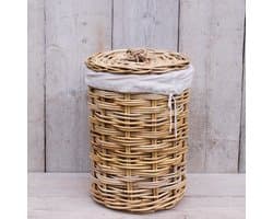 Migo Styling - Kleine mand rond - Met binnenzak - Naturel - Rotan - Riet - Dia 28 cm - Toilet - Badkamer — afbeelding 1