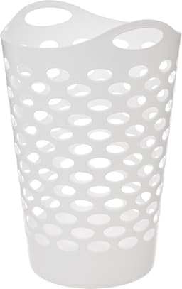 5Five Flexibele wasmand/opbergmand - rond - wit - 75 liter - D41 x H66 cm — thumbnail 1