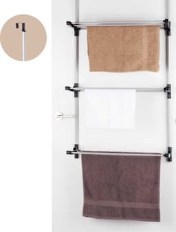 Deurhangend kledingdroogrek opvouwbaar, opvouwbaar, ruimtebesparend hangend kledingdroogrek met 3 lagen 12 opvouwbare staven 12,5 * 7 * 61,5 cm — thumbnail 2