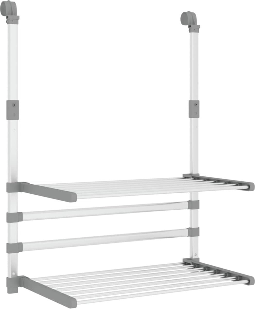 vidaXL - Droogrek - voor - balkon - 54x25x42 - cm - aluminium — afbeelding 1
