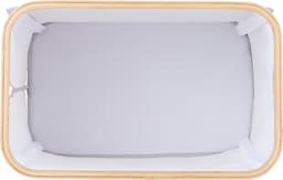 wasmand met deksel - 105 l - bamboe - polyester - opvouwbaar - draagbaar - wit-natuur — thumbnail 5