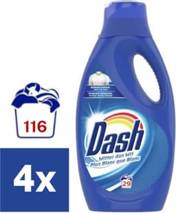 Dash Witter dan Wit Vloeibaar Wasmiddel - 4 x 1450 ml (116 wasbeurten) — thumbnail 1