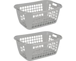Sunware - Basic wasmand 65cm laag grijs - Set van 2