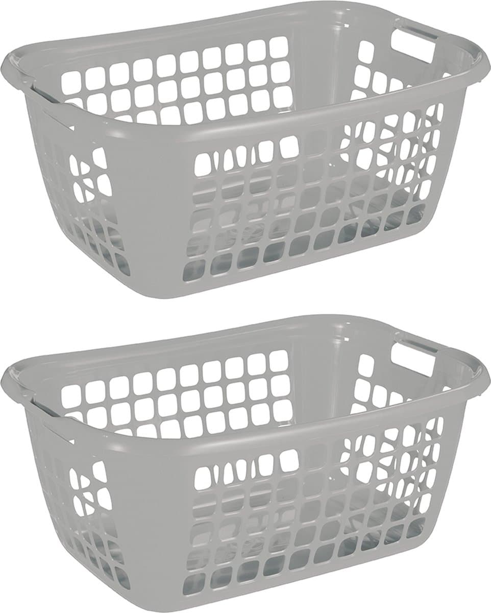 Sunware - Basic wasmand 65cm laag grijs - Set van 2 — afbeelding 1