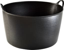 Plasticforte flexibele emmer / kuip - 2x stuks - zwart - kunststof - rond - 55 liter - 60 x 53 x 38 cm - wasmanden - tuinafval - speelgoed — thumbnail 2