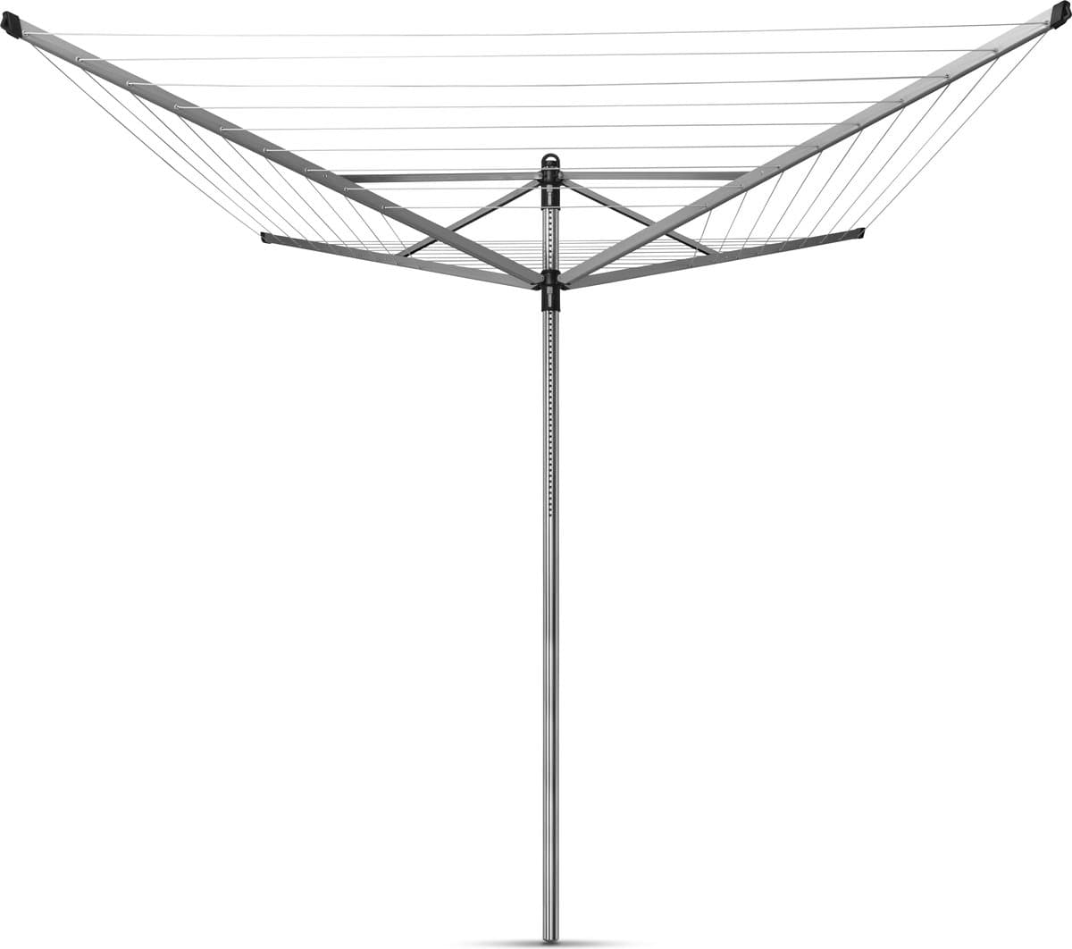 Brabantia Lift-O-Matic Droogmolen - met Metalen Grondanker - 50 m - Metallic Grey — afbeelding 1