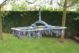 NordFalk hangend droogrek 59x34 cm met 36 knijpers - Wasrek inklapbaar - Droogcarrousel aluminium — thumbnail 4