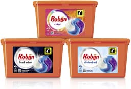 Robijn Color, Black Velvet en Stralend Wit 3-in-1 Wascapsules Pakket voor gekleurde, zwarte en witte was - 3 x 15 wasbeurten - Robijn — thumbnail 1
