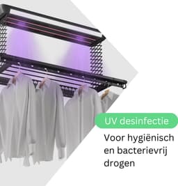 Wasophoogte® Elektrisch Droogrek - Plafonddroogrek Elite - Droogrek - Droogrek Elektrisch - Plafond Droogrek - 38 kg draagvermogen — thumbnail 2