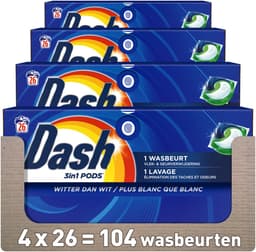 Dash 3in1 Wasmiddel Pods - 4 x 26 Wasbeurten - Witter Dan Wit — thumbnail 1