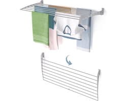 Foxydry Fold 116 cm DOWN - wasdroogrek wandmontage clicksysteem - neerwaartse sluiting - 116 x 50 x 10 cm — afbeelding 1