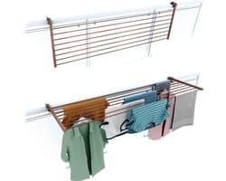 Foxydry Duo 162 cm wasrek balkon - corten - rechthoekige reling — afbeelding 1