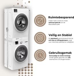 Dastium Home - Stapelkit wasmachine droger - Stapelset wasmachine droger - Tussenstuk wasmachine droger- Universeel en Verstelbaar — thumbnail 4